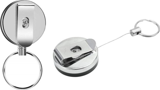 INF Uttrekkbar nøkkelring med jojo funksjon og snor 62 cm 2 pack