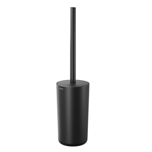 TIGER Frittstående Carv toalettbørste med holder; 8.8x39.1x8.8 cm (LxHxD); Svart TIGER Frittstående Carv toalettbørste med holder; 8.8x39.1x8.8 cm (LxHxD); Svart