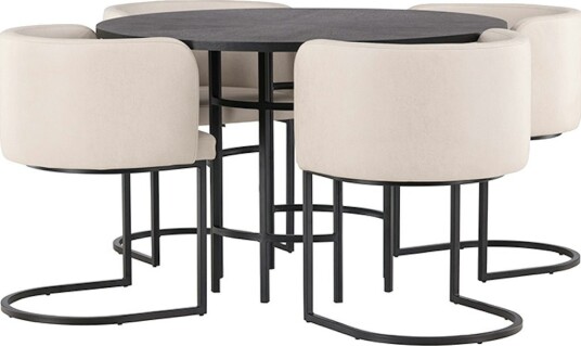 Venture Home Spisegruppe Venture Home Copenhagen Ø 115 cm med 4 Simrishamn Stoler GR23224