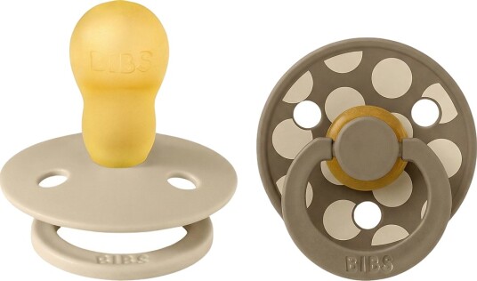 BIBS Studio Colour Smokker Str. 3 Rund 2-pack Vanilla/Da BIBS 18+md Smokk Beige Brun