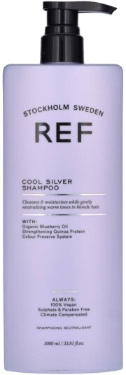 REF Cool Silver Sjampo 1000 ml for Grått Hår - Sulfatfri Lilla Pigmenter REF Cool Silver Sjampo 1000 ml for Grått Hår - Sulfatfri Lilla Pigmenter