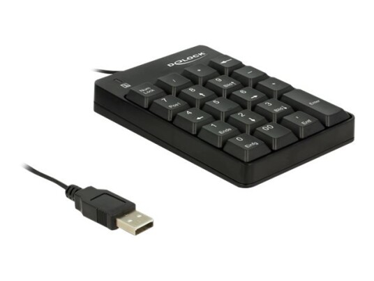 Delock USB Tastatur med 19 Knappene og LED-Indikator - Svart Delock USB Tastatur med 19 Knappene og LED-Indikator - Svart