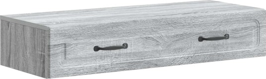 vidaXL Vegghengt Sidebord Grå sonoma 87,5 x 34,5 x 17 cm