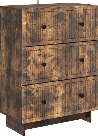 vidaXL Skuffeskap Røkt Eik 66 x 34,5 x 90 cm Konstruert tre vidaXL Skuffeskap Røkt Eik 66 x 34,5 x 90 cm Konstruert tre