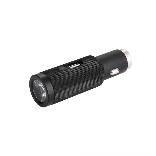 REALPOWER Car Charger mit Taschenlampe und Notfallhammer
