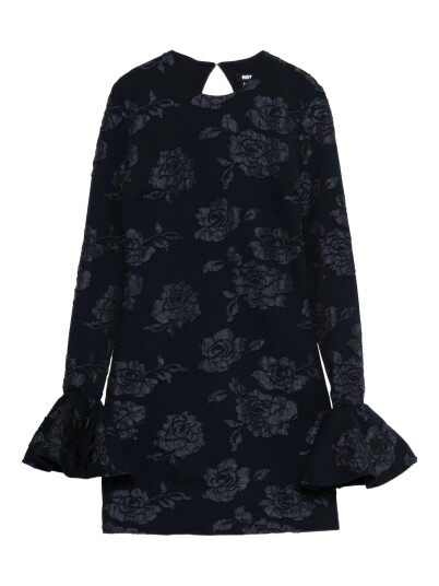 ROTATE Jacquard Mini Dress Kjole Mørkeblå 38