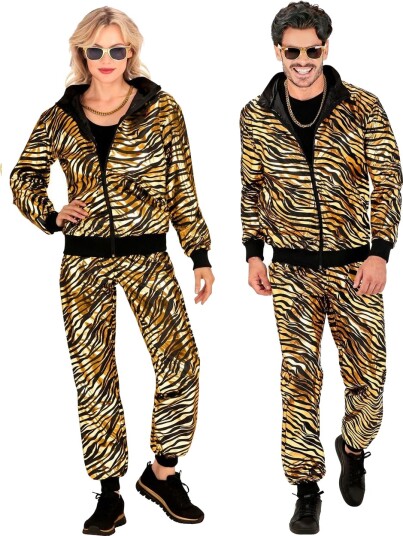 Widmann 80 talls Grilldress med Skinnende Gullfarget Tigermotiv til Voksen L