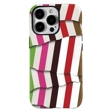 iPhone 15 Pro Striper avtakbart 2 i 1 hybrid etui fargerikt