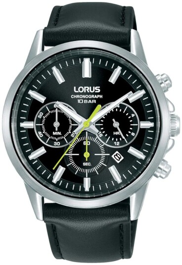 Lorus Herreklokke RT379KX9 Sports Sort/Lær Ø42 mm Lorus Herreklokke RT379KX9 Sports Sort/Lær Ø42 mm