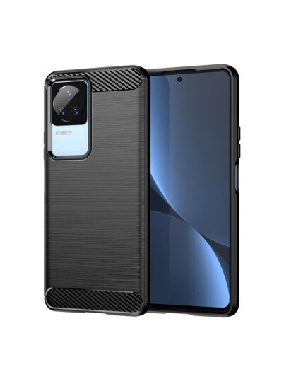 Hurtel Carbon Case for Xiaomi Poco F4 5G Flexible Silicone Carbon Cover Black