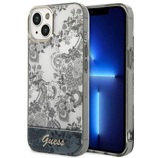 Guess Iphone 14 Plus Deksel Toile De Jouy Grå