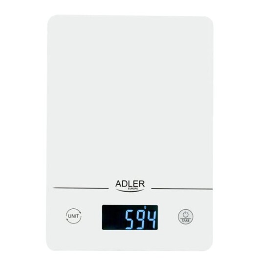 Adler kjøkkenvekt opp til 15kg - hvit Adler kjøkkenvekt opp til 15kg - hvit