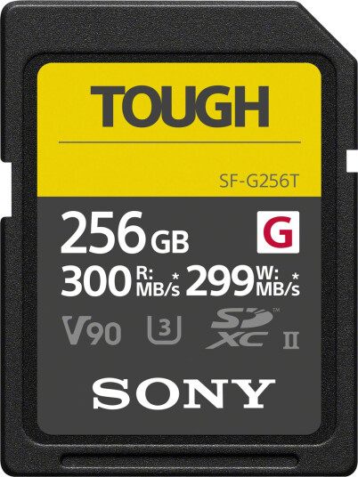 Sony SF-G Tough Series SDXC 256GB UHS-II R300 W299 V90 Sony SF-G Tough Series SDXC 256GB UHS-II R300 W299 V90