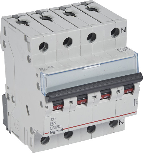 Legrand TX³ MCB automatsikring B4 3P+N 4M 10/10kA Legrand TX³ MCB automatsikring B4 3P+N 4M 10/10kA