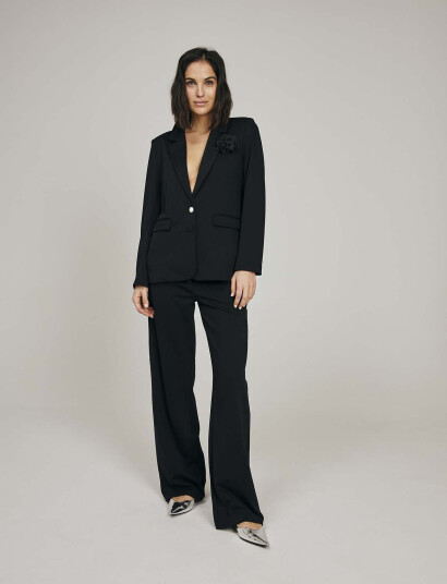 FREE/QUENT Pants From Freequent In A Soft Material. The Pants Have A Simple Silhouette With - Black - M