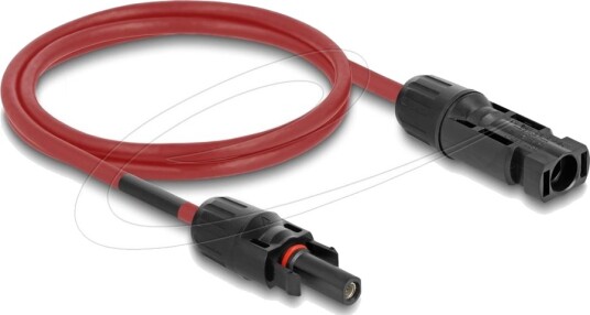 Delock - Solar Cable - Dl4 (Hann) Til Dl4 (Hunn) - 1000 V - 1 M - Snap-In - Rød