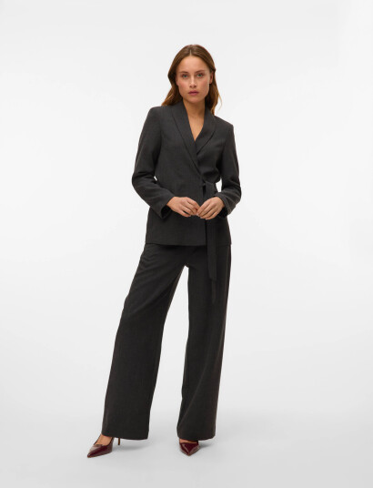 Vero Moda Vmbestie Mw Wide Strap Pant - Grey - 34 x 30