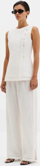Malina Arwen Button Detailed Vest White 34