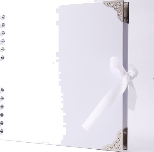 Firkantede Scrapbook Fotoalbum 60 Sider (21 x 21 cm) Hvitt Tykt Papir, Metallhjørner, Båndlukking - Ideell For Dine Scrapbooking Album