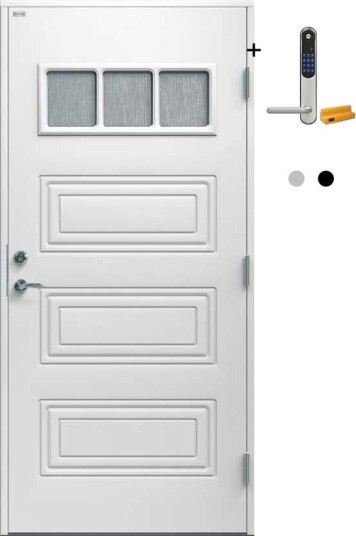 Ytterdør Diplomat Karina Cotswold Glass med Yale Doorman Classic Home