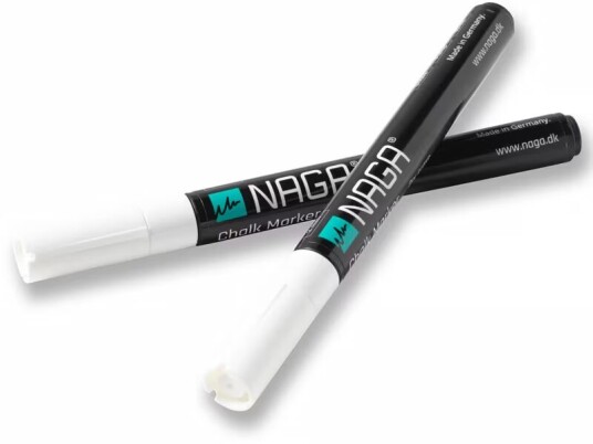 Chalkmarker NAGA hvid 2 mm til glastavler 2 stk. Chalkmarker NAGA hvid 2 mm til glastavler 2 stk.