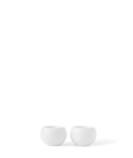 Rhombe Hvit Porselen Telyslykt 2-pack Ø6,5 cm