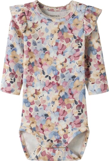 Name It Body I/e NbfNadena Peyote Melange/Lilla Name It 74 Langermet Body Beige Blå Brun Rosa