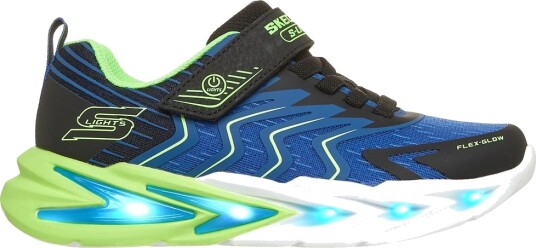 Skechers Sko m. Lys Flex Glow Ultra Prism Pacer Black Skechers 33 Blinkende sko Blå Grønn