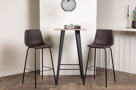 Venture Home Tempe Matgruppe 60 cm Rektangulær med 2 Alexi stoler Brun