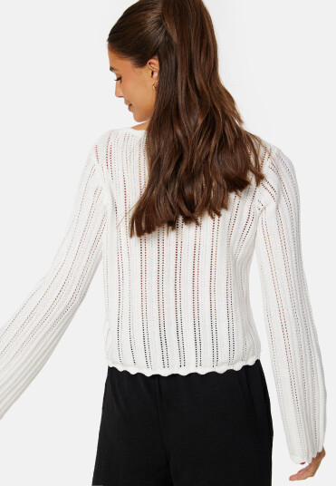 BUBBLEROOM Boat Neck Structure Knitted Sweater Offwhite XS BUBBLEROOM Boat Neck Structure Knitted Sweater Offwhite XS