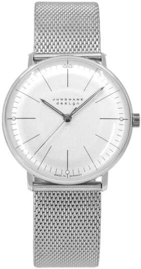 Junghans Dameklokke 27/3004.46 Max Bill Hvit/Stål Ø34 mm