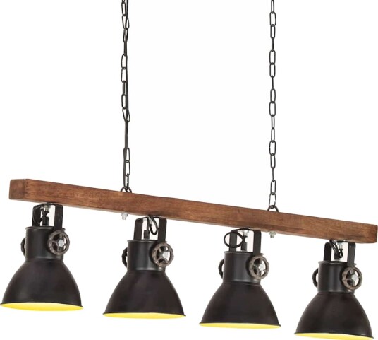 vidaXL Industriell taklampe svart E27 mangotre