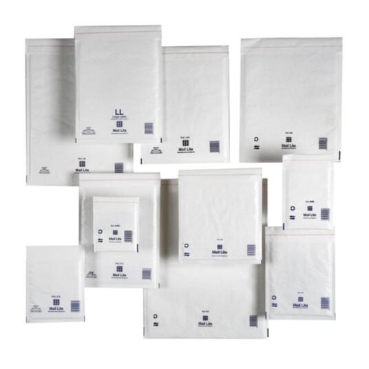 Boblekonvolutt Mail Lite Tuff 240x330 mm hvit, 50 stk. Boblekonvolutt Mail Lite Tuff 240x330 mm hvit, 50 stk.
