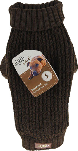 All For Paws Strikket hundegenser Fishermans brun L 35.6 cm