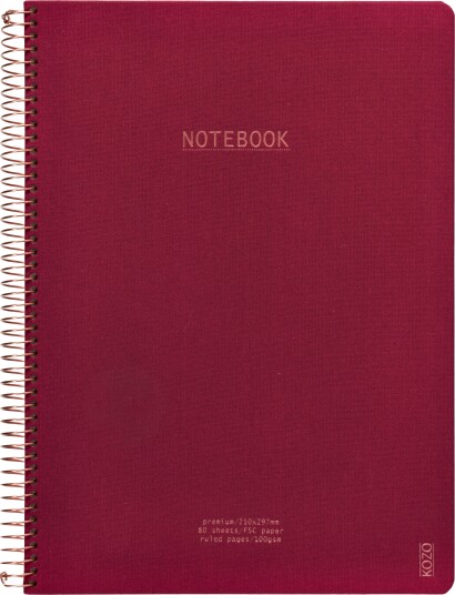 Kozo Notatbok M/spiral Premium A4 Berry Kozo Notatbok M/spiral Premium A4 Berry