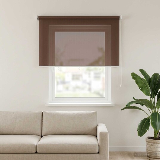 vidaXL Utendørs Rullegardin 90% UV-blokk Gråbrun 240 x 140 cm HDPE