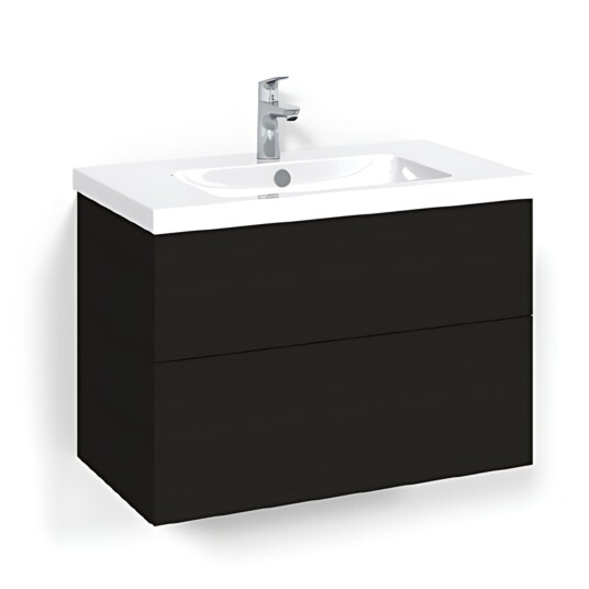 Macro Design Crown Plain Servantskap 2 Skuff - med Light Servant Svart eik / 80cm 45