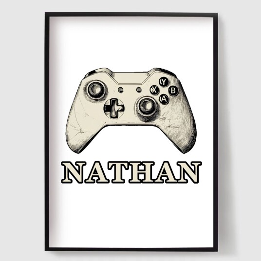 Namly Design Personlig Plakat XBOX Kontroller med Navn POSTERJOXMSM