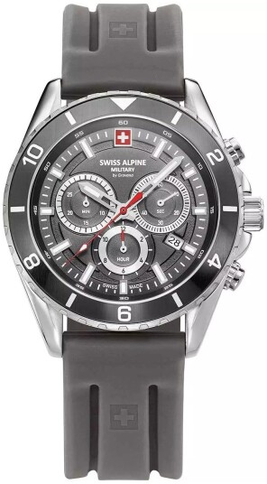 Swiss Alpine Military Herreklokke 7034.9832 Sierra Grå/Gummi Ø43 mm