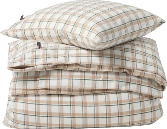 Lexington Sengesett flanell 140x220 cm rutete grønn/beige/hvit Lexington Sengesett flanell 140x220 cm rutete grønn/beige/hvit