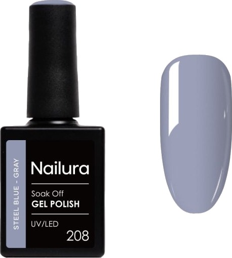 Nailura Gelpolish 208 – Stålblågrå – 10 ml