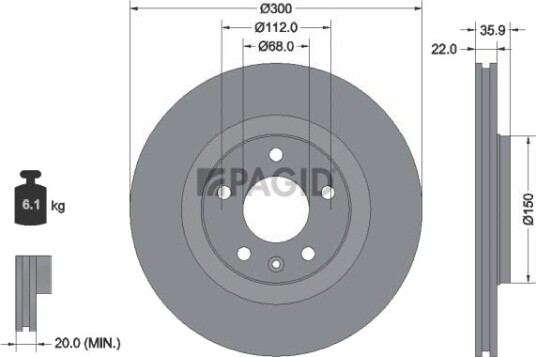 PAGID 54371NC Bremseskive