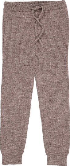 Copenhagen Colors Merino Classic Rib Leggings With Drawstrings   NATURAL MELANGE   128
