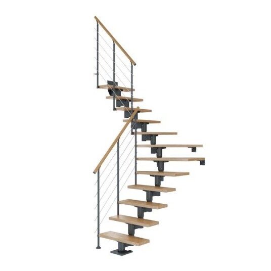 Dolle Cork Eik L trapp Antracit Style6 Gelender 15T