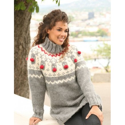 Rudolph by DROPS Design Genser Strikkeoppskrift str XS XXXL