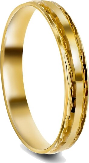 Moments By Pan Jewelry Giftering i 375 gult gull med mønster | 3,5 mm bredde