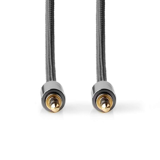 Nedis Stereo Lydkabel 3.5 Mm Han Gull Belagt 5.00 M Rund Grå / Gun Metal Deksel Vindusboks