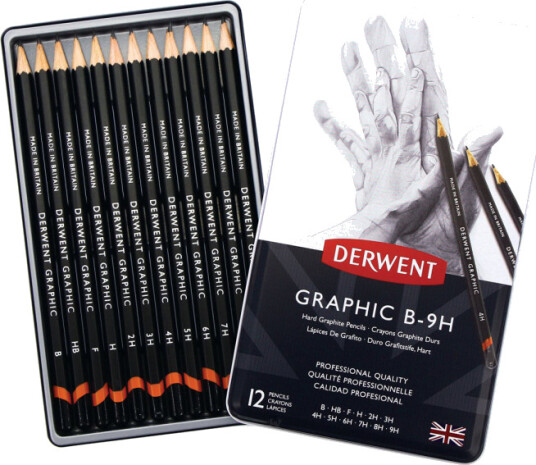 Derwent Graphic Blyant 12-sett B-9H