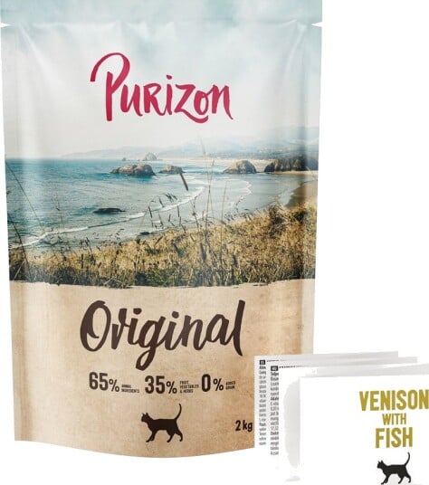 Purizon Tørrfôr Original Hjort Med Kornfri Ny Fisk 2 kg