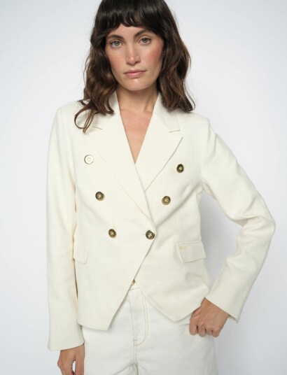 MOS MOSH Mmbelize Ramie Blazer Cream 44